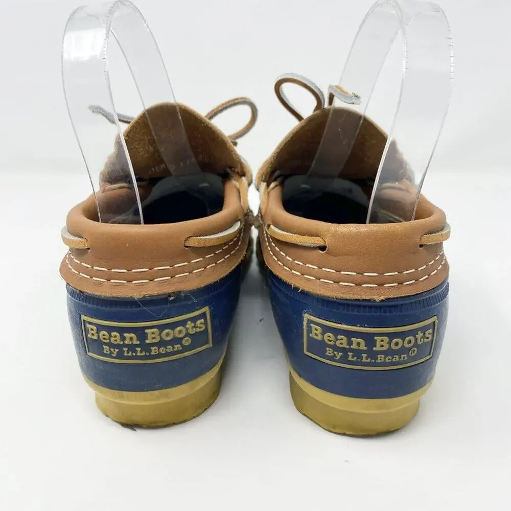 LL Bean Navy Blue Bean Boots Slip Ons Size 6 Waterproof Lace Up Made in Maine